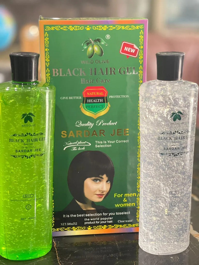 Sardar Jee Hair Color Gel EASY DYEING COLOURING GEL + OIL 2 BOTTLES 500 ML
